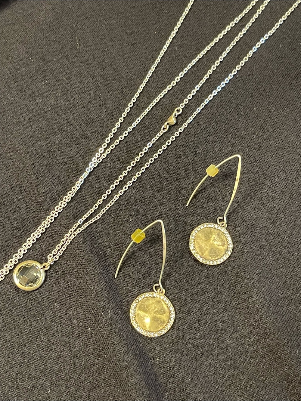 Premier Jewelry Two-Tone Coin Drop Earrings and Pendant Necklace Set